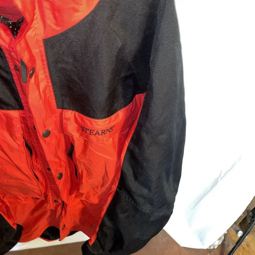 Stearns Men’s Weather Hoodie Coat Size 3XL Red Black Nylon Outdoors Rain Protect